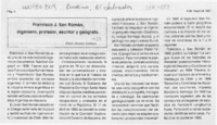 Francisco J. San Román, ingeniero, profesor, escritor y geógrafo  [artículo] Oriel Alvarez Gómez.