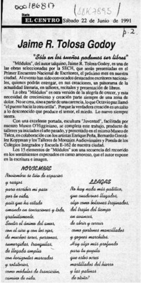 Jaime R. Tolosa Godoy  [artículo].