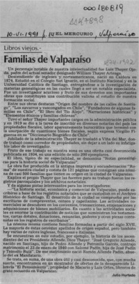 Familias de Valparaíso  [artículo] Julio Hurtado.