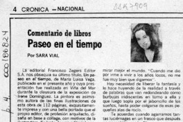 Paseo en el tiempo  [artículo] Sara Vial.