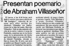 Presentan poemario de Abraham Villaseñor  [artículo].
