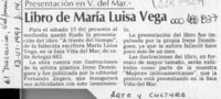 Libro de María Luisa Vega  [artículo].