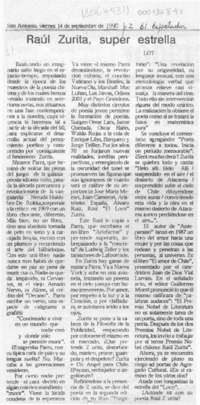 Raúl Zurita, super estrella  [artículo] Lot.