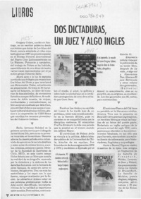 Dos dictaduras, un juez y algo inglés  [artículo] C. R.