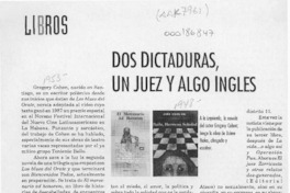 Dos dictaduras, un juez y algo inglés  [artículo] C. R.