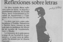 Reflexiones sobre letras  [artículo].