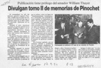 Divulgan tomo II de memorias de Pinochet  [artículo].