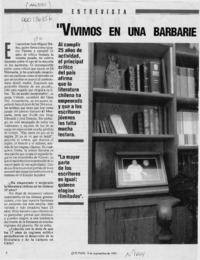 "Vivimos en una barbarie ilustrada y mercantil"  [artículo].