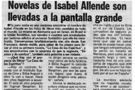 Novelas de Isabel Allende son llevadas a la pantalla grande