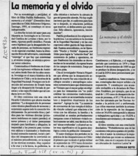 La memoria y el olvido  [artículo] Hernán Soto.