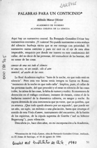 Palabras para un conticinio  [artículo] Alfredo Matus Olivier.