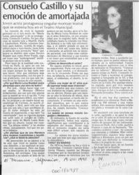Consuelo Castillo y su emoción de amortajada  [artículo].