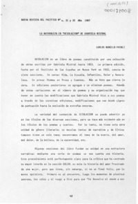 La naturaleza en "Desolación" de Gabriela Mistral  [artículo] Carlos Morello Frioli.