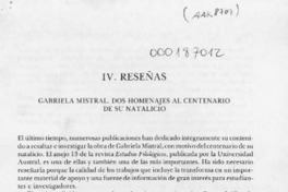 Gabriela Mistral, dos homenajes al centenario de su natalicio