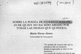 Sobre la poesía de Federico Schopf (o de quien no ha sido amado por todas las diosas que quisiera)