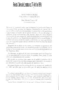 Armando Uribe, palabra y silencio