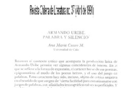 Armando Uribe, palabra y silencio