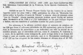 Pobladores de Chile 1566-1580