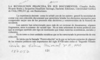 La revolución francesa en sus documentos  [artículo] Matías Tagle D.