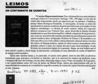 Un continente de cuentos  [artículo] A. R.