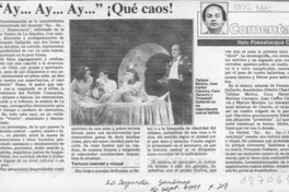 "Ay -- ay -- Ay -- " Qué caos!  [artículo] Italo Passalacqua C.