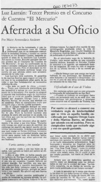 Aferrada a su oficio  [artículo] Maité Armendáriz Azcárate.