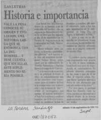 Las Letras historia e importancia  [artículo].