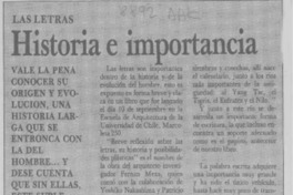 Las Letras historia e importancia  [artículo].