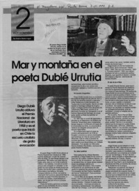 Mar y montaña en el poeta Dublé Urrutia  [artículo] Marino Muñoz Lagos.