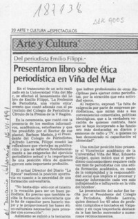 Presentaron libro sobre ética periodística en Viña del Mar  [artículo].