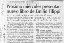 Próximo miércoles presentan nuevo libro de Emilio Filippi  [artículo].