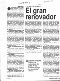 El gran renovador  [artículo] Axel Pickett L.