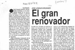 El gran renovador  [artículo] Axel Pickett L.
