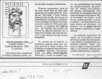 Has recuperado nada  [artículo] Fernando Quilodrán.