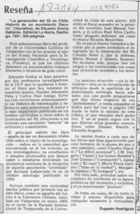 Reseña  [artículo] Eugenio Rodríguez.