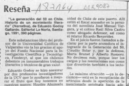 Reseña  [artículo] Eugenio Rodríguez.