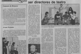 Profesores se preparan para ser directores de teatro