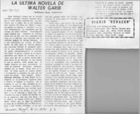La última novela de Walter Garib  [artículo] Wellington Rojas Valdebenito.