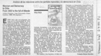 Marxism and Democracy in Chile, from 1932 to the fall of Allende  [artículo] Gonzalo Rojas Sánchez.