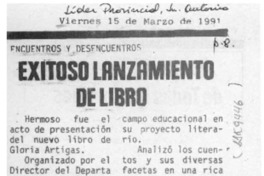 Exitoso lanzamiento de libro  [artículo].