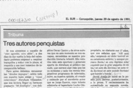 Tres autores penquistas  [artículo] Sergio Ramón Fuentealba.