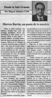 Marcos Barría, un poeta de lo nuestro