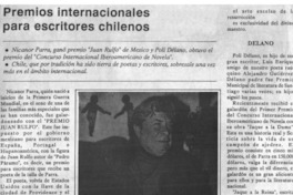 Premios internacionales para escritores chilenos