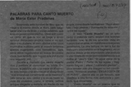 Palabras para canto muerto  [artículo] Heddy Navarro Harry.