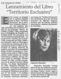 Lanzamiento del libro "Territorio exclusivo"  [artículo].