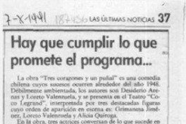 Hay que cumplir lo que promete el programa --  [artículo] Wilfredo Mayorga.