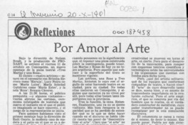 Por amor al arte  [artículo] María Eugenia Fontecilla.