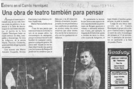Una Obra de teatro también para pensar  [artículo].