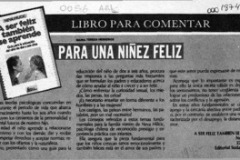 Para una niñez feliz  [artículo] María Teresa Herreros.
