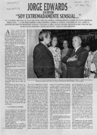 Jorge Edwards, escritor "Soy extremadamente sensual -- "  [artículo] Zayda Cataldo.